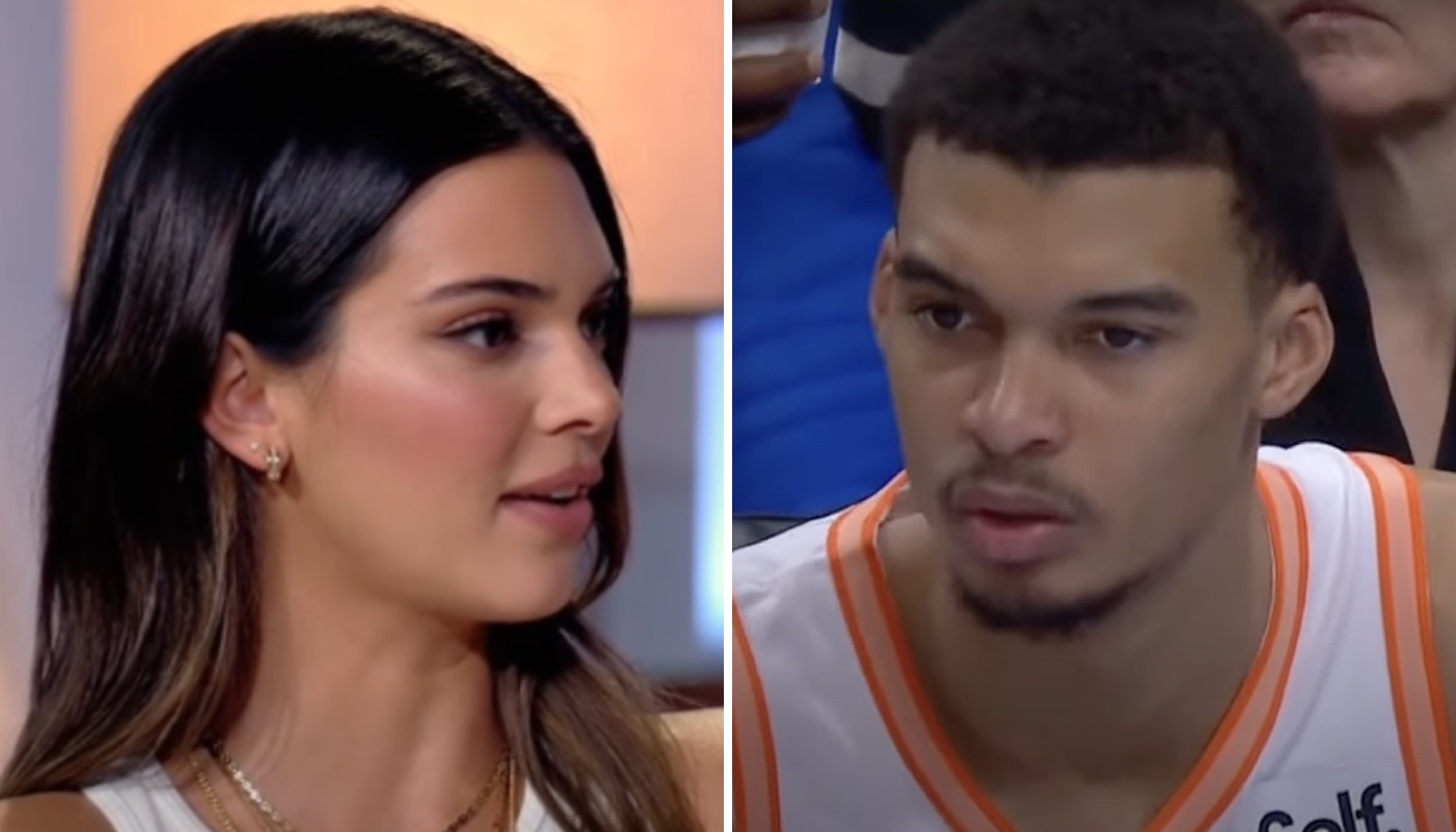 La célèbre topmodel Kendall Jenner (gauche) et la star NBA française Victor Wembanyama (droite)
