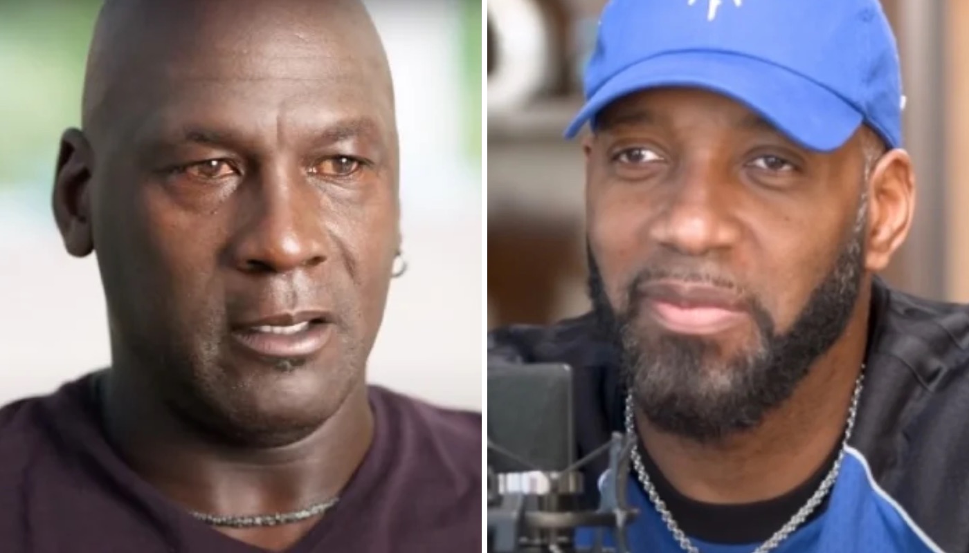 Les légendes NBA Michael Jordan (gauche) et Tracy McGrady (droite)