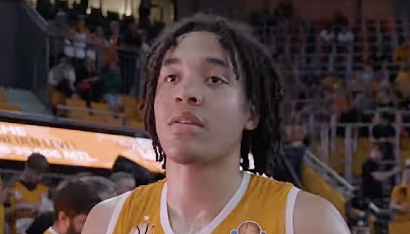 Le jeune joueur NBA français Pacôme Dadiet, ici sous les couleurs du Ratiopharm Ulm