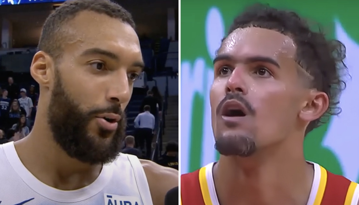 Les stars NBA Rudy Gobert (gauche) et Trae Young (droite)