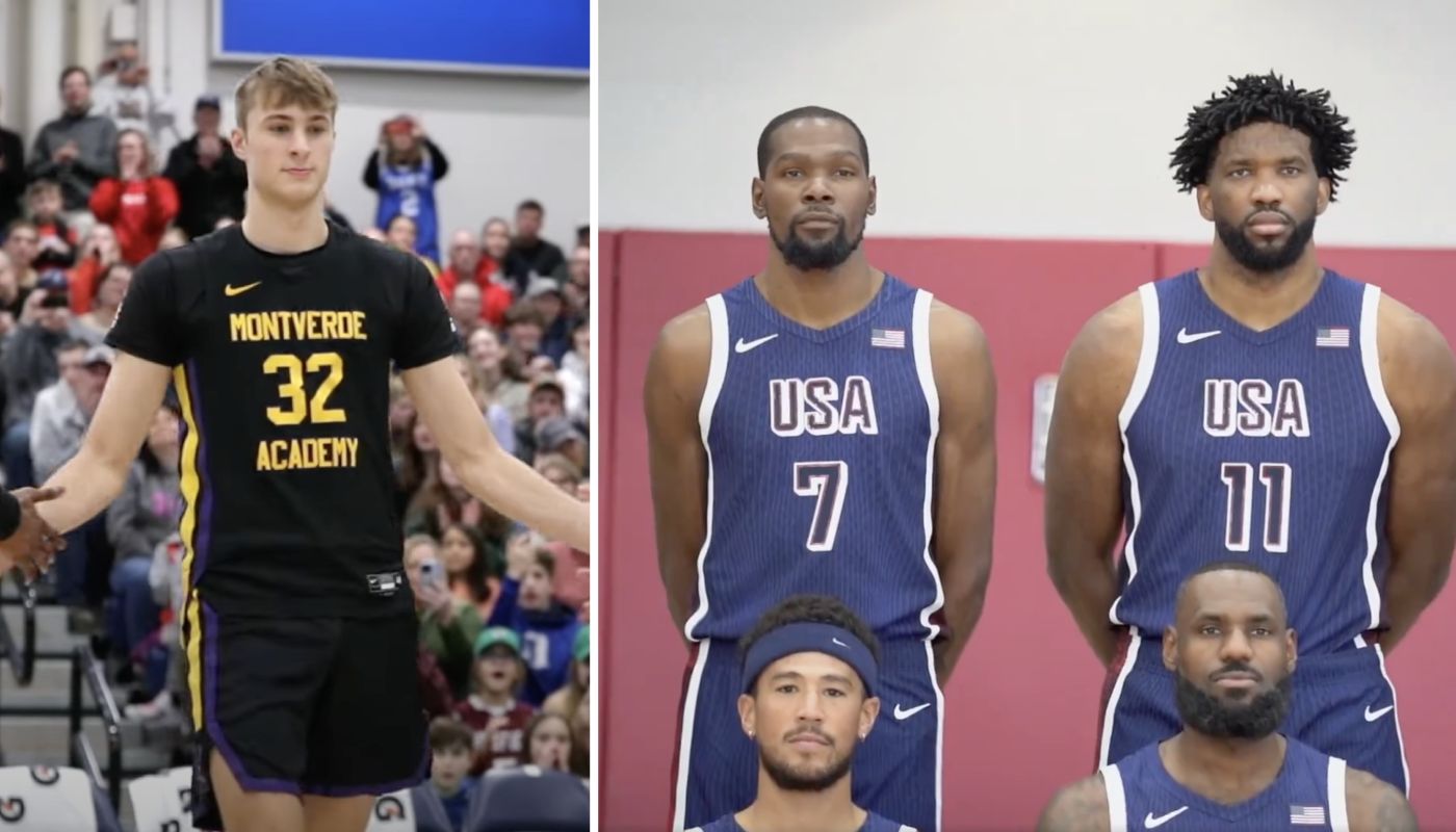 Cooper Flagg avec les légendes de Team USA comme Kevin Durant et LeBron James