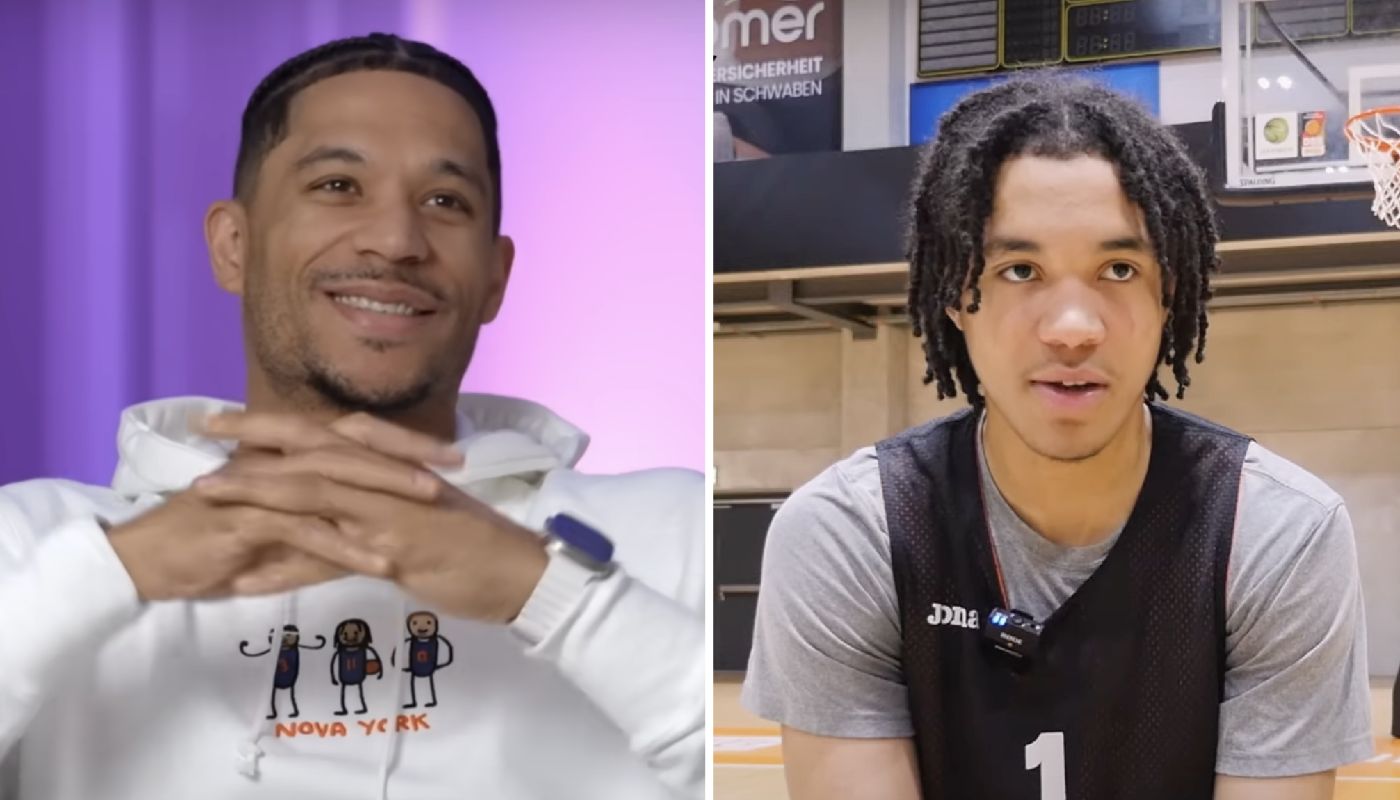 Josh Hart et Pacôme Dadiet, jeune français, coéquipiers aux Knicks de New York