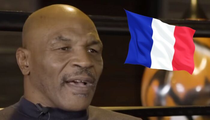 La légende de la boxe Mike Tyson, ici accompagnée du drapeau français