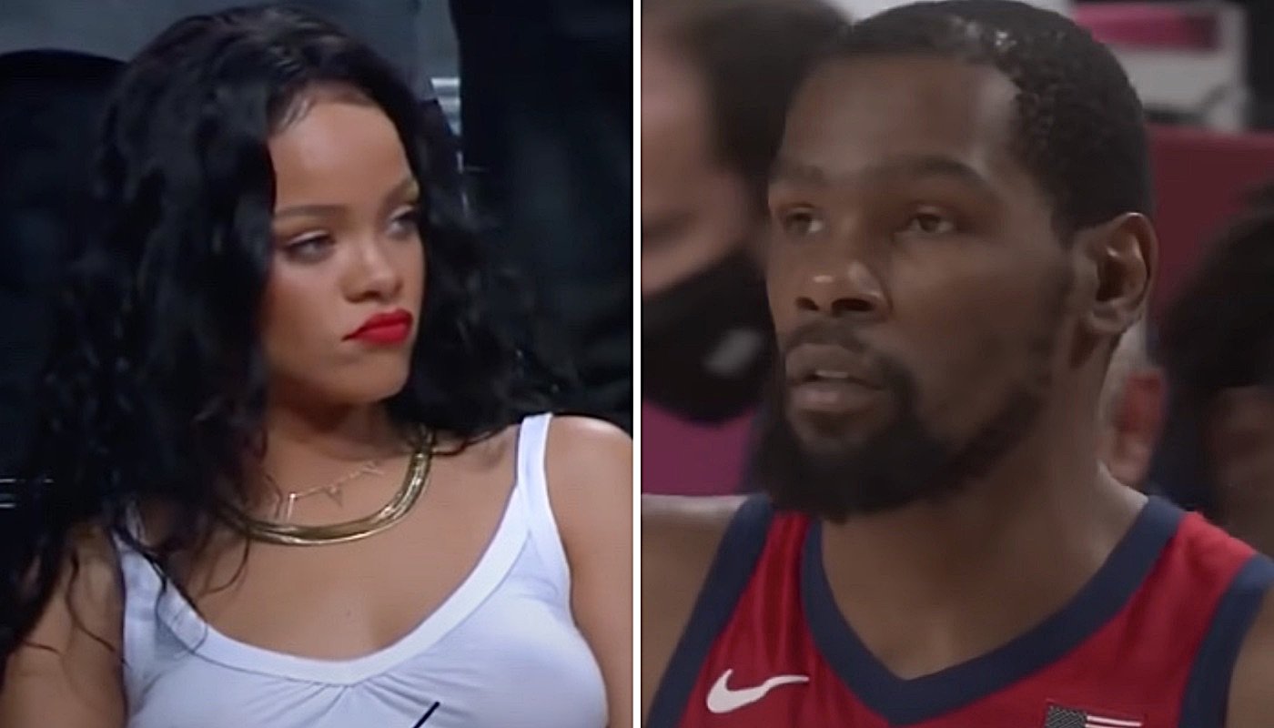 La célèbre artiste Rihanna (gauche) et la star NBA Kevin Durant (droite)