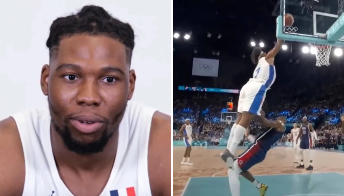L'intérieur français Guerschon Yabusele (gauche) a postérisé LeBron James lors des Jeux Olympiques de Paris