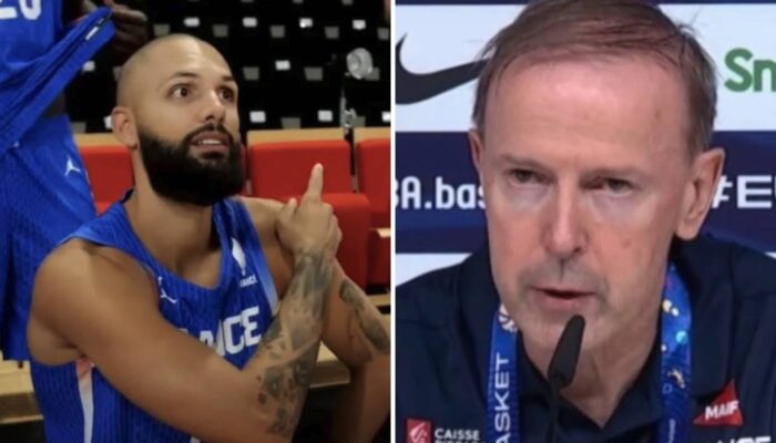 Evan Fournier et Vincent Collet