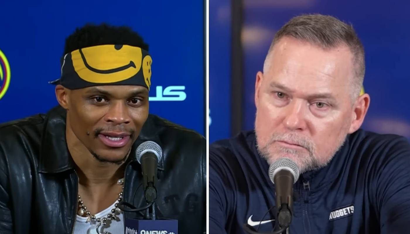 Russell Westbrook et le coach des Nuggets, Mike Malone
