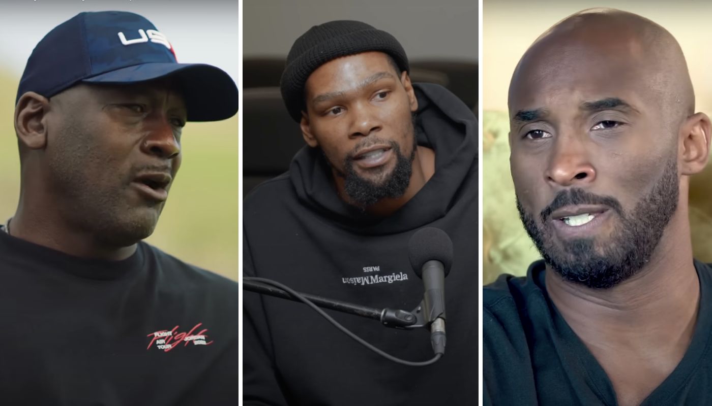 Trois légendes NBA, Michael Jordan, Kevin Durant et Kobe Bryant