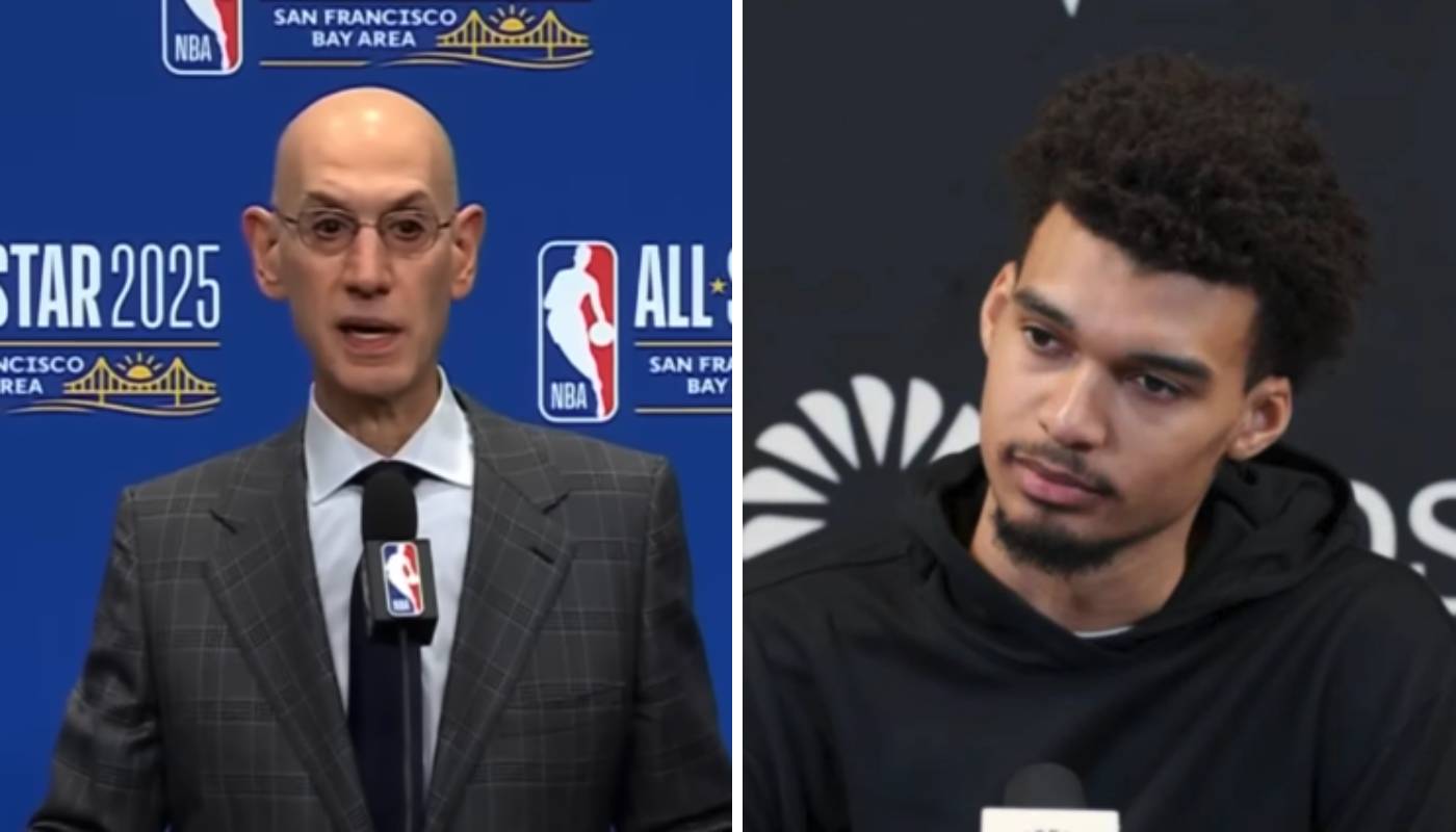 Adam Silver, commissionner de la NBA, et Victor Wembanyama