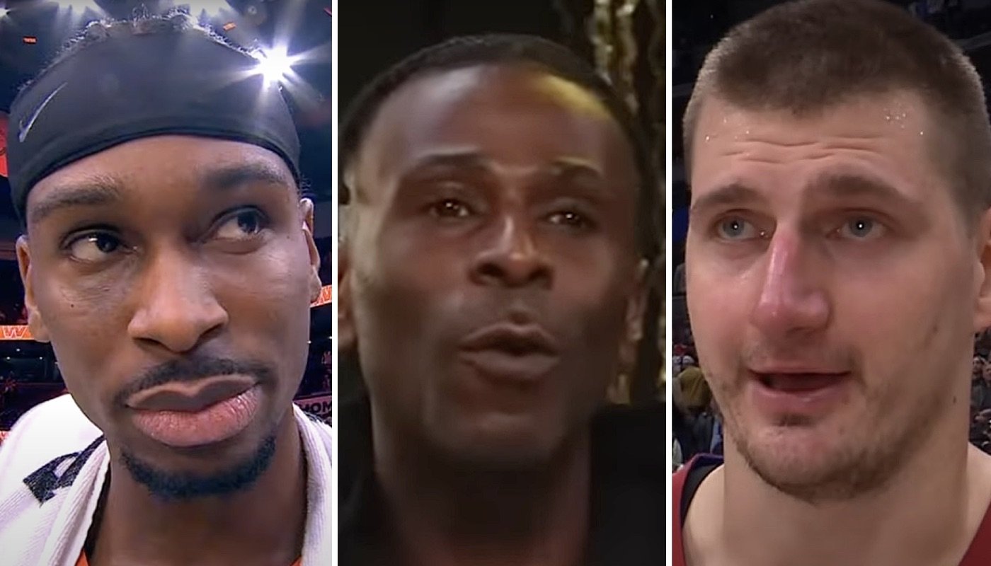 Shai Gilgeous-Alexander (gauche), son père Vaugh Alexander (centre) et Nikola Jokic (droite)