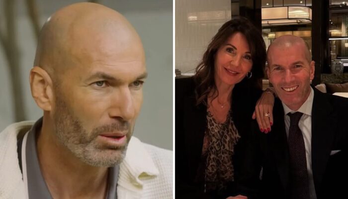 L'ancien footballeur français Zinédine Zidane et son épouse, Véronique