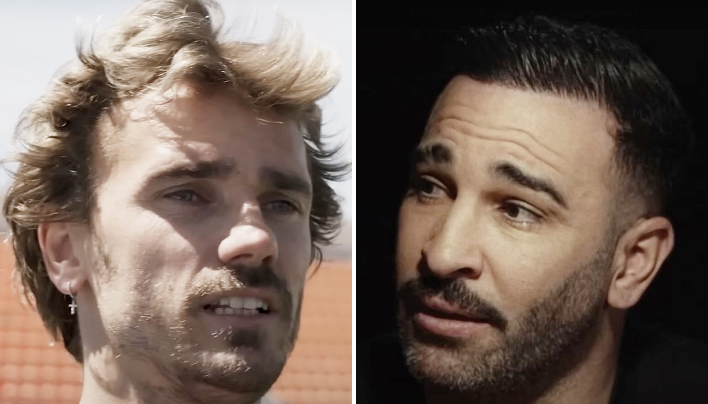 Les footballeurs français Antoine Griezmann (gauche) et Adil Rami (droite)