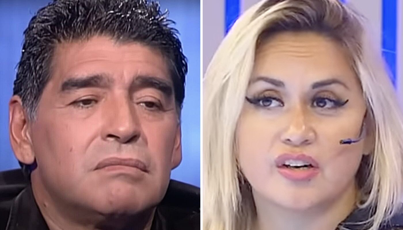La légende du football Diego Maradona (gauche) et son ex-femme, Veronica Ojeda (droite)