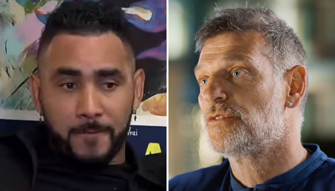 Le footballeur français Dimitri Payet (gauche) et l'entraîneur croate Slaven Bilic (droite)