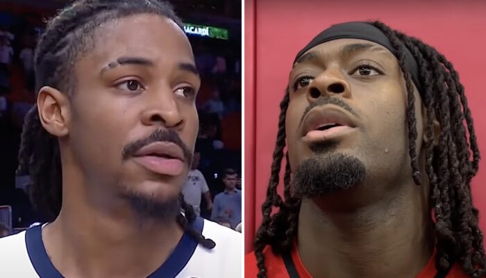 Les joueurs NBA Ja Morant (gauche) et Luguentz Dort (droite)