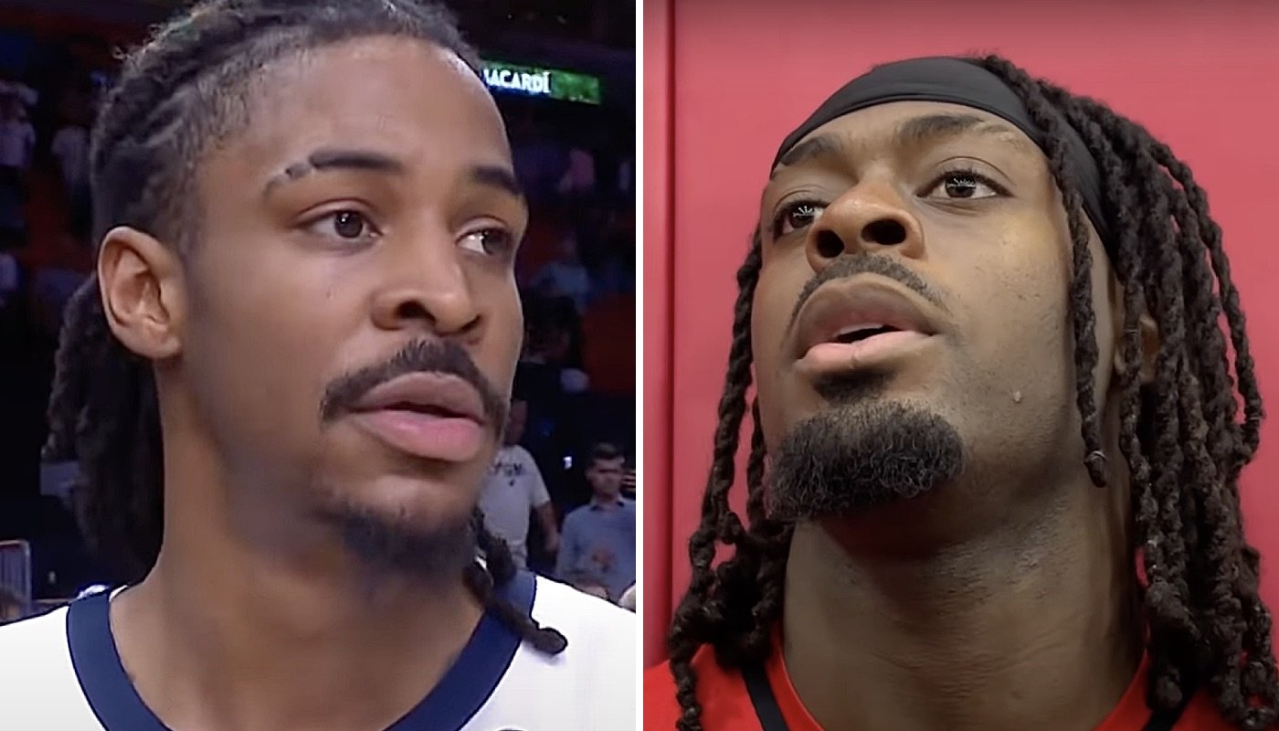 Les joueurs NBA Ja Morant (gauche) et Luguentz Dort (droite)