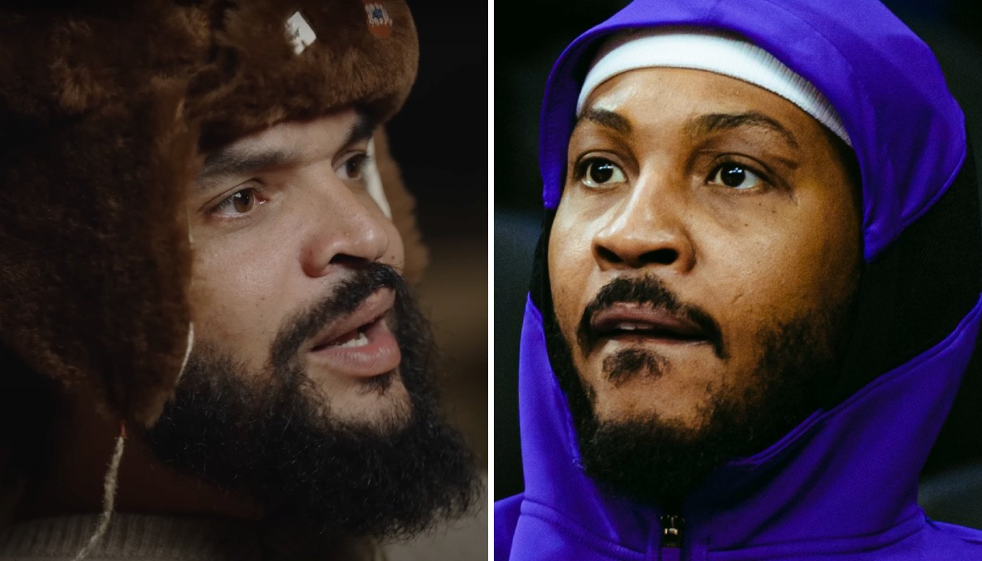 Les anciennes stars NBA Joakim Noah (gauche) et Carmelo Anthony (droite)