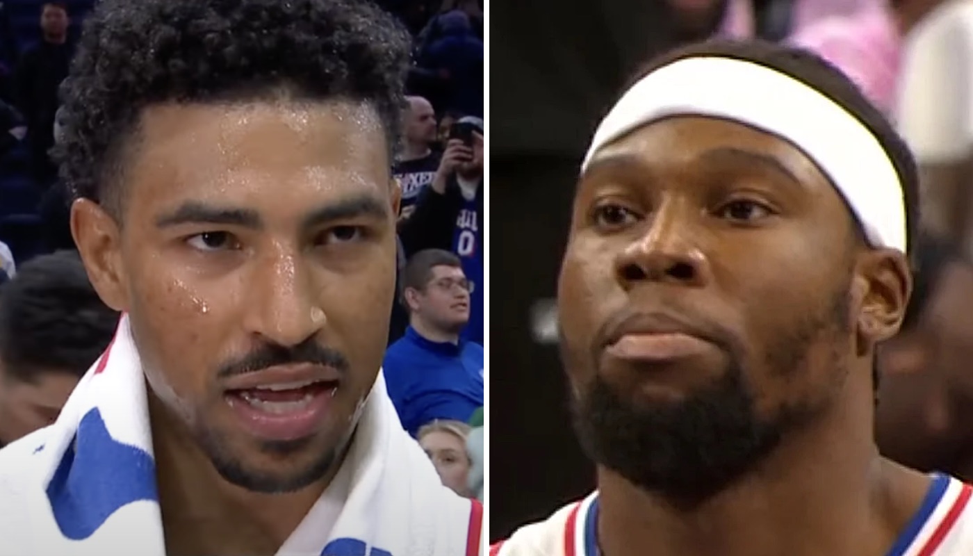 Les joueurs NBA des Philadelphia 76ers, Quentin Grimes (gauche) et Guerschon Yabusele (droite)