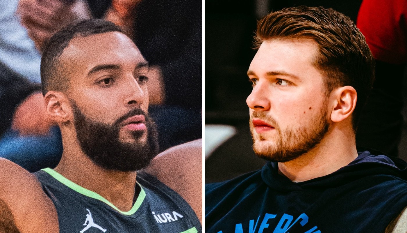 Les stars NBA Rudy Gobert (gauche) et Luka Doncic (droite)