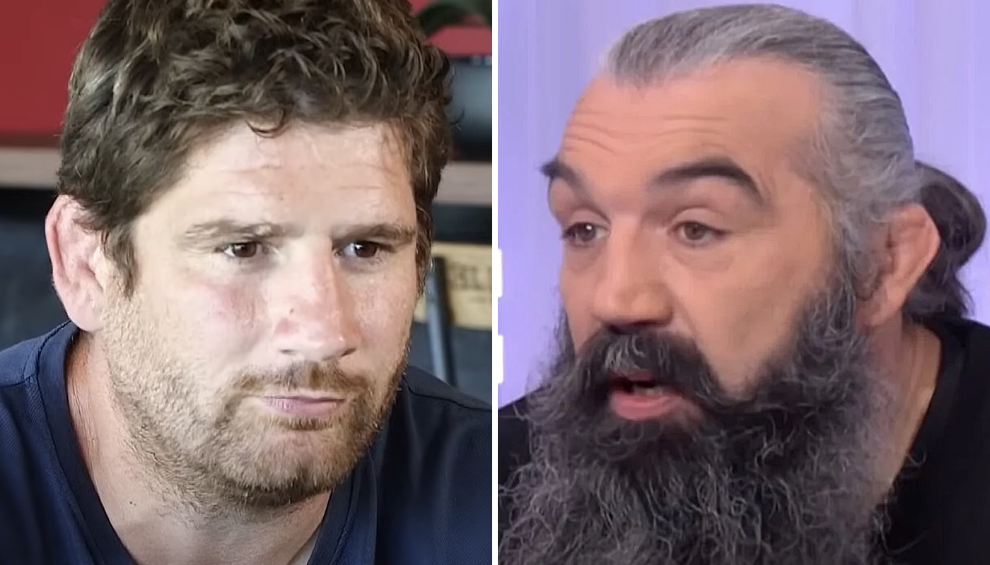 Les anciens joueurs du XV de France, Pascal Papé (gauche) et Sébastien Chabal (droite)