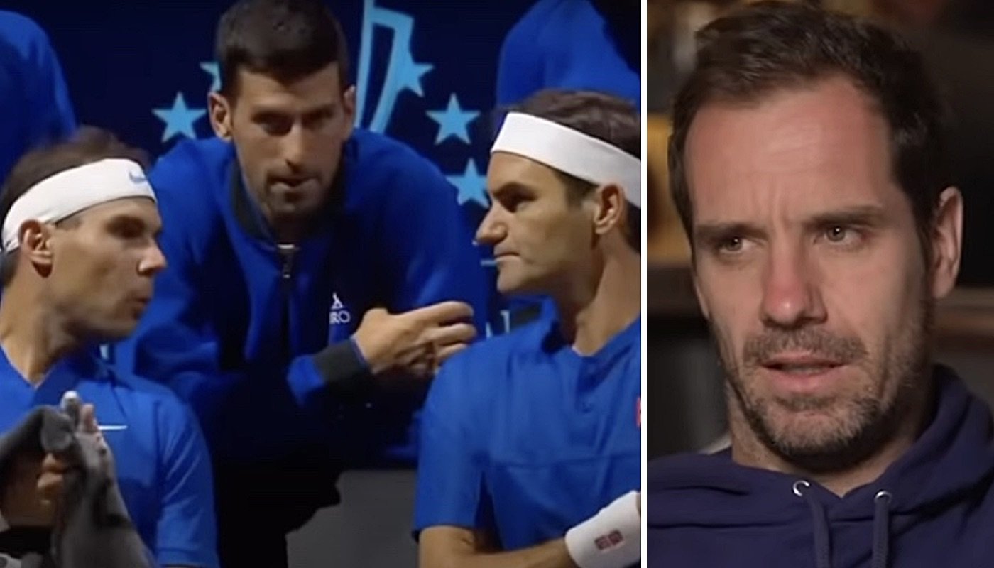Les stars du tennis Rafael Nadal, Novak Djokovic, Roger Federer et Richard Gasquet
