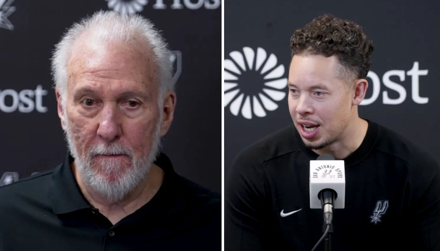 Gregg Popovich et Mitch Johnson