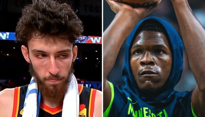 Les stars NBA Chet Holmgren (gauche) et Anthony Edwards (droite)