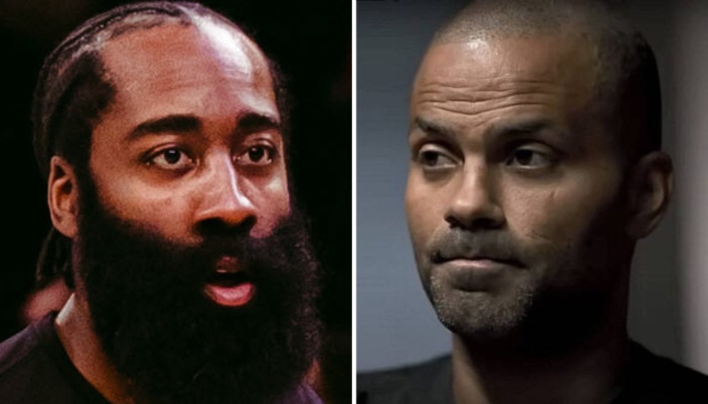 Les stars NBA James Harden (gauche) et Tony Parker (droite)