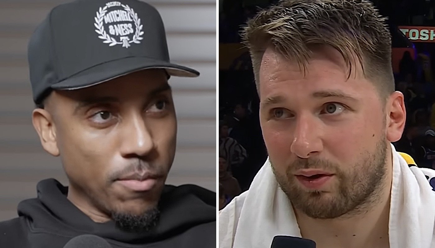 L'ancien meneur NBA Jeff Teague (gauche) et la star des Los Angeles Lakers Luka Doncic (droite)
