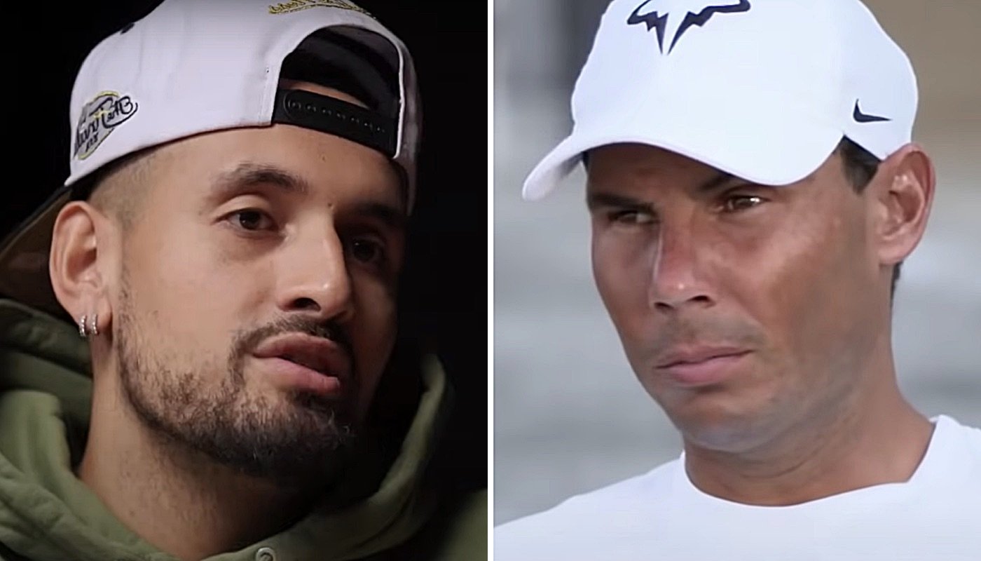 Les stars du tennis Nick Kyrgios (gauche) et Rafael Nadal (droite)