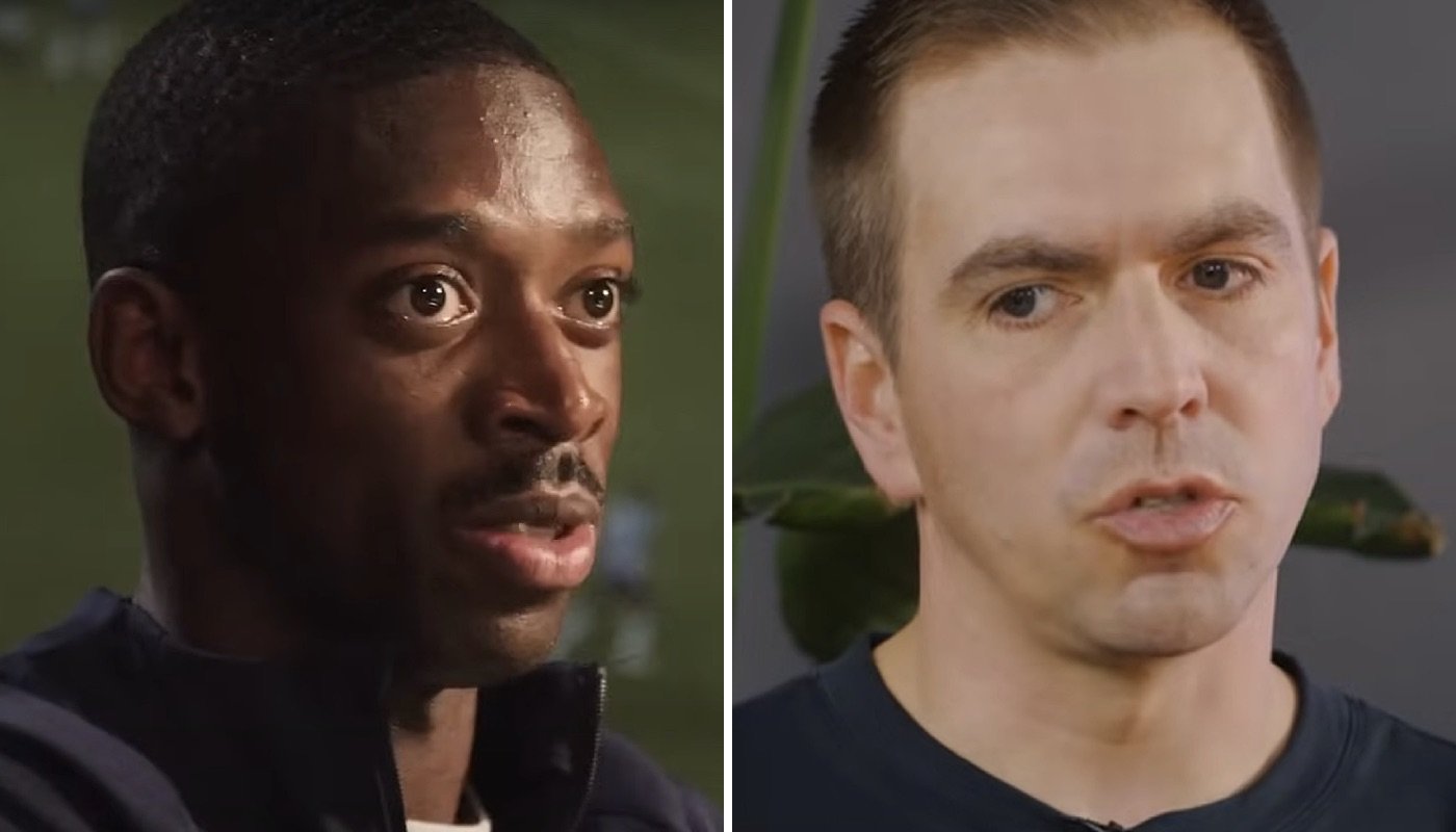 Les stars du football Ousmane Dembélé (gauche) et Philipp Lahm (droite)