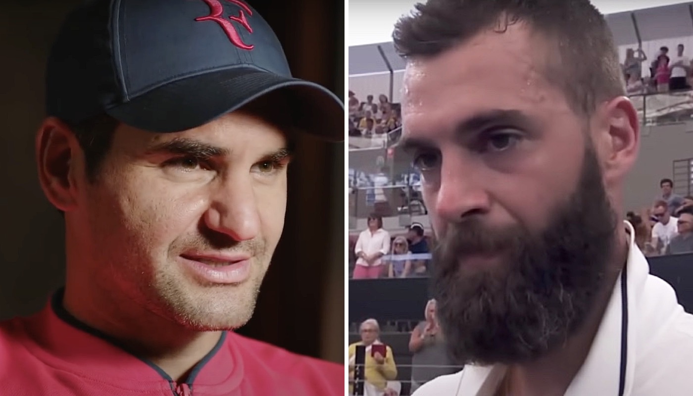 Les joueurs de tennis Roger Federer (gauche) et Benoît Paire (droite)