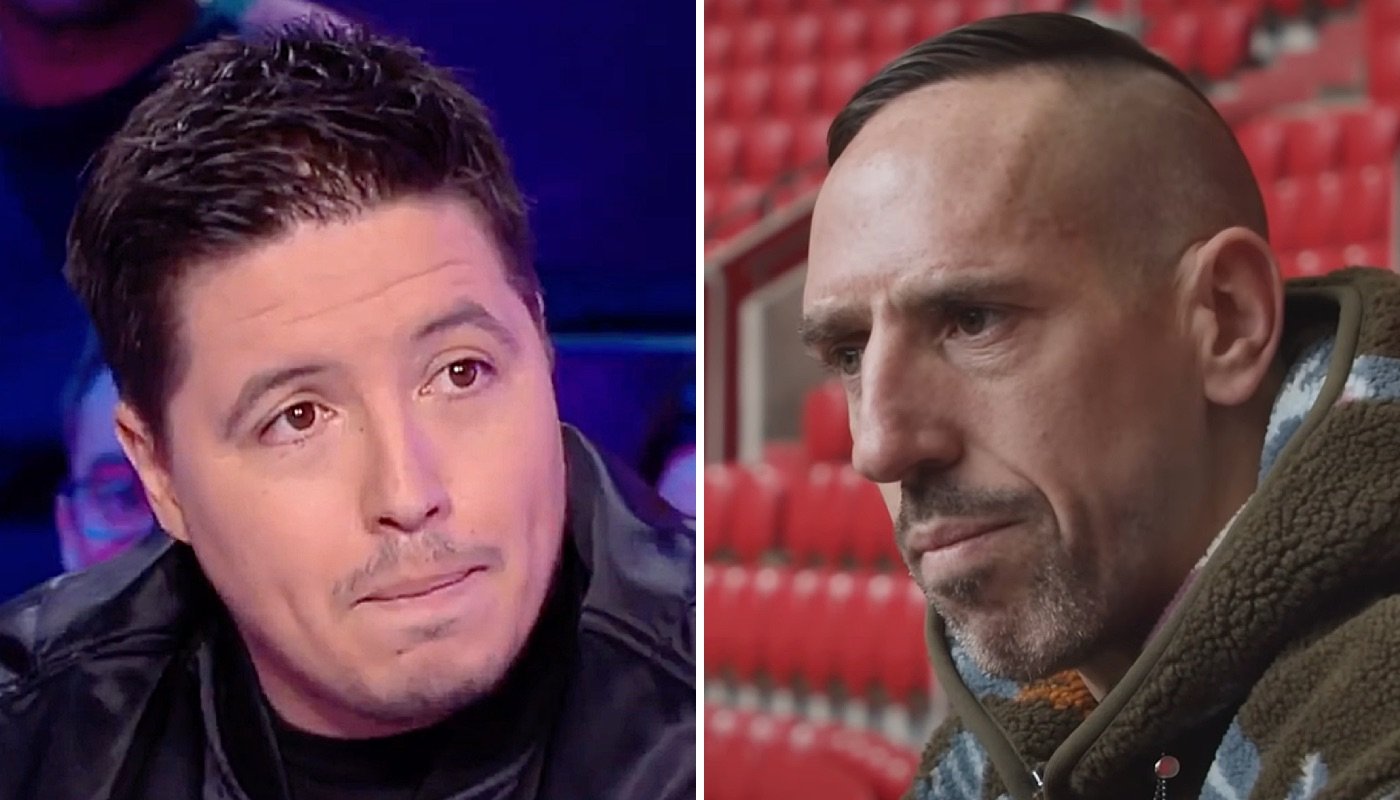 Les anciens footballeurs français Samir Nasri (gauche) et Franck Ribéry (droite)
