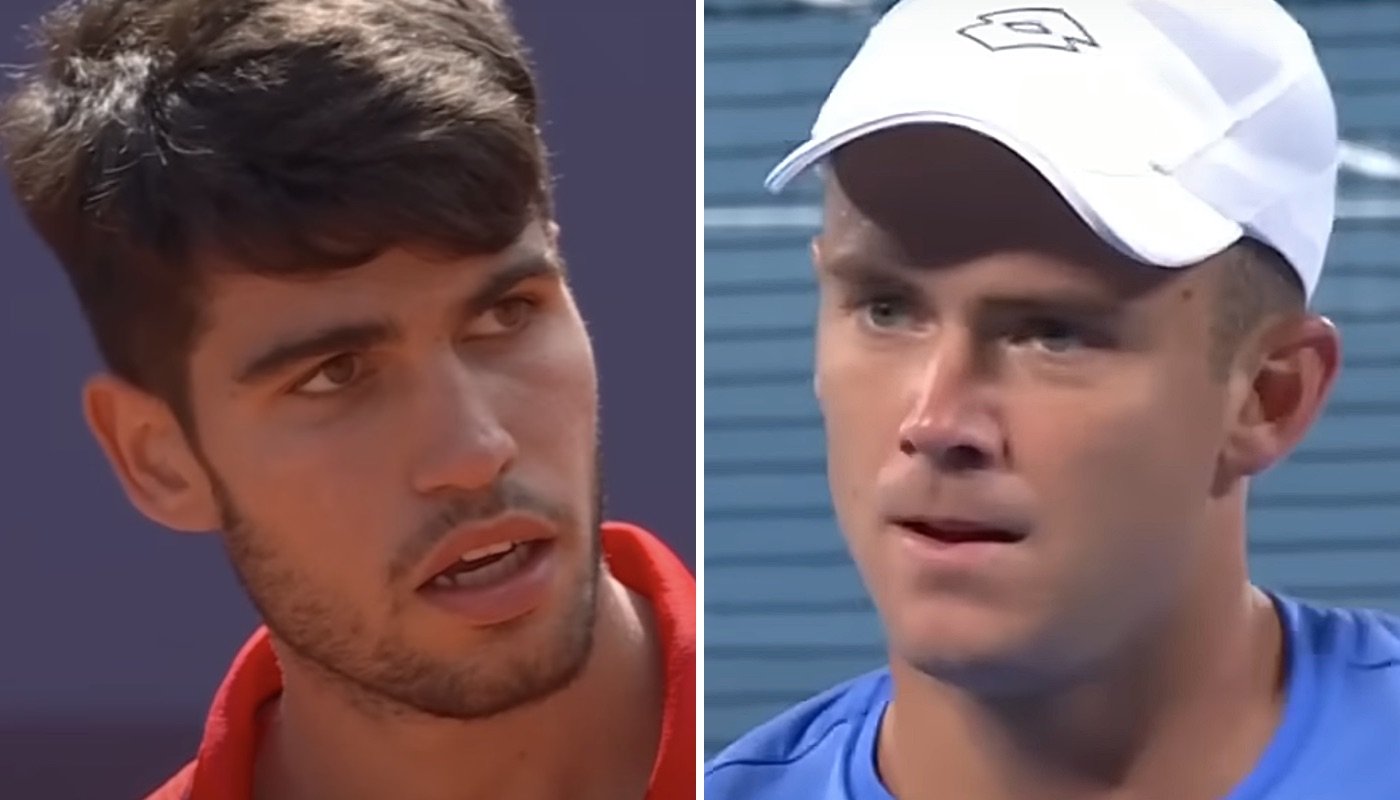 Les joueurs de tennis Carlos Alcaraz (gauche) et Enzo Couacaud (droite)
