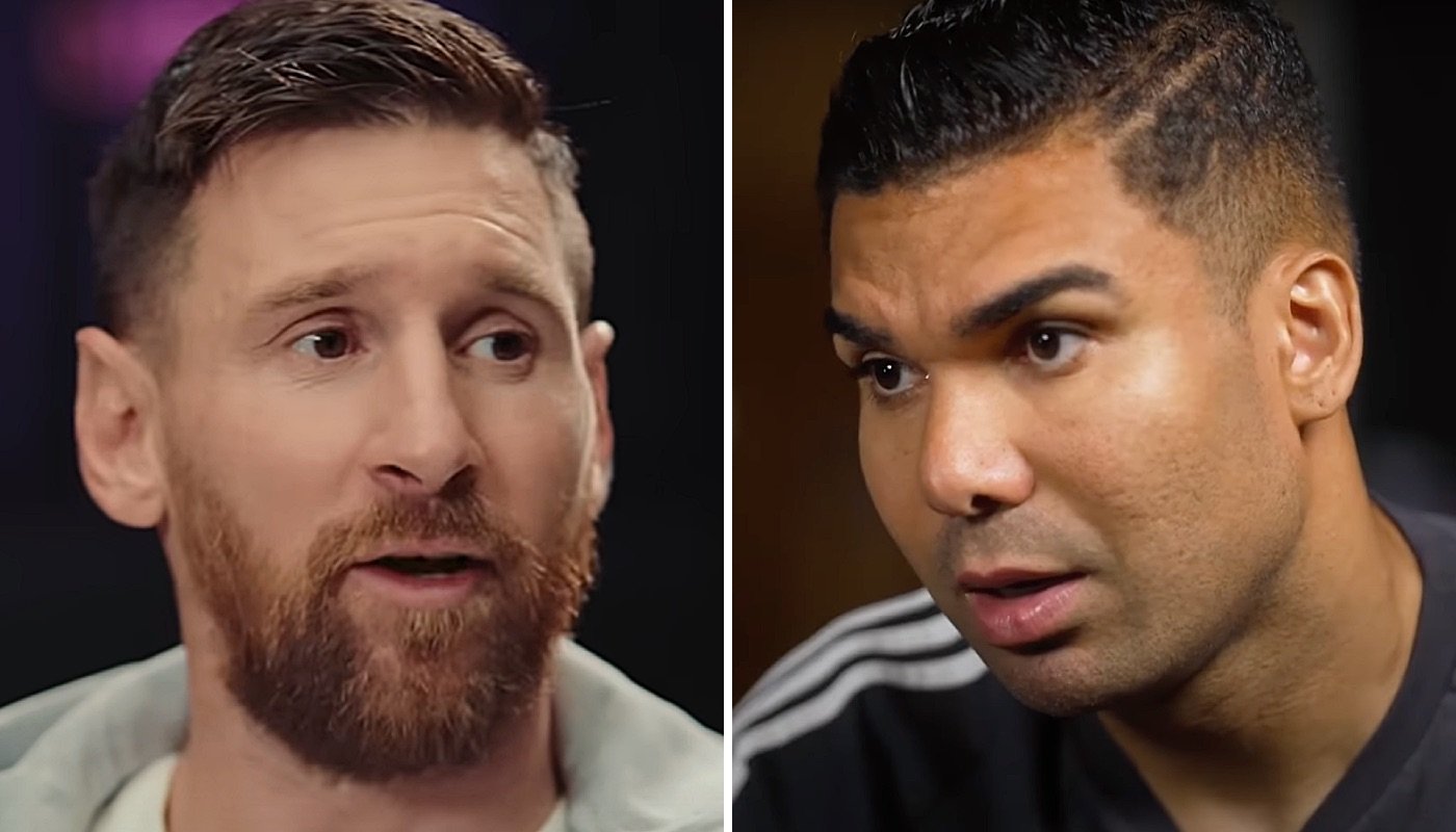 Les stars du football Lionel Messi (gauche) et Casemiro (droite)