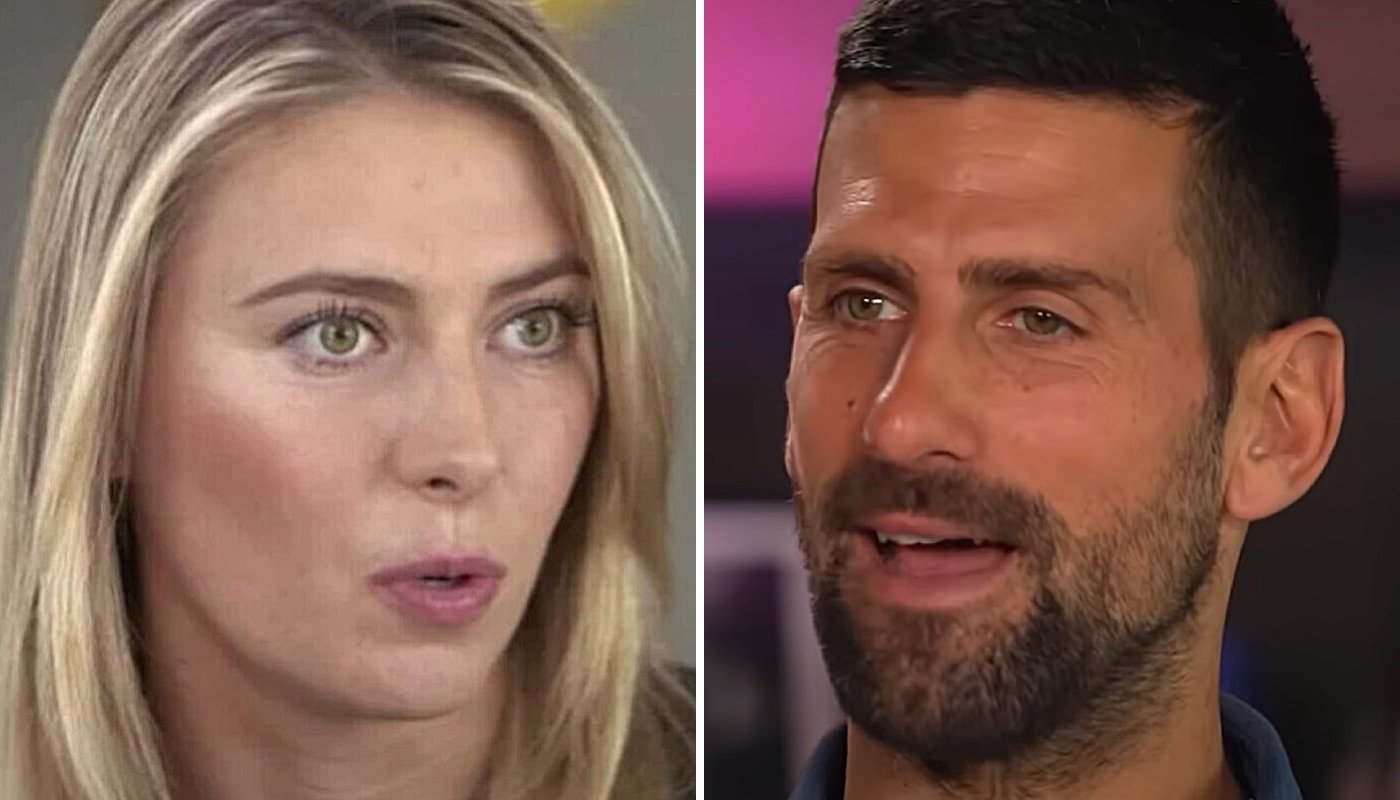 Les stars du tennis Maria Sharapova (gauche) et Novak Djokovic (droite)