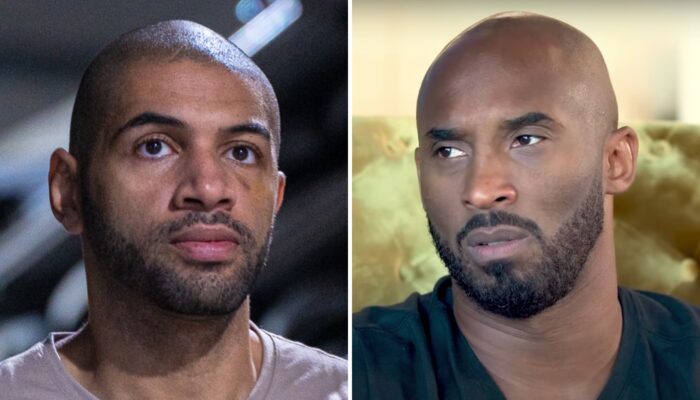 Les joueurs NBA Nicolas Batum (gauche) et Kobe Bryant (droite)