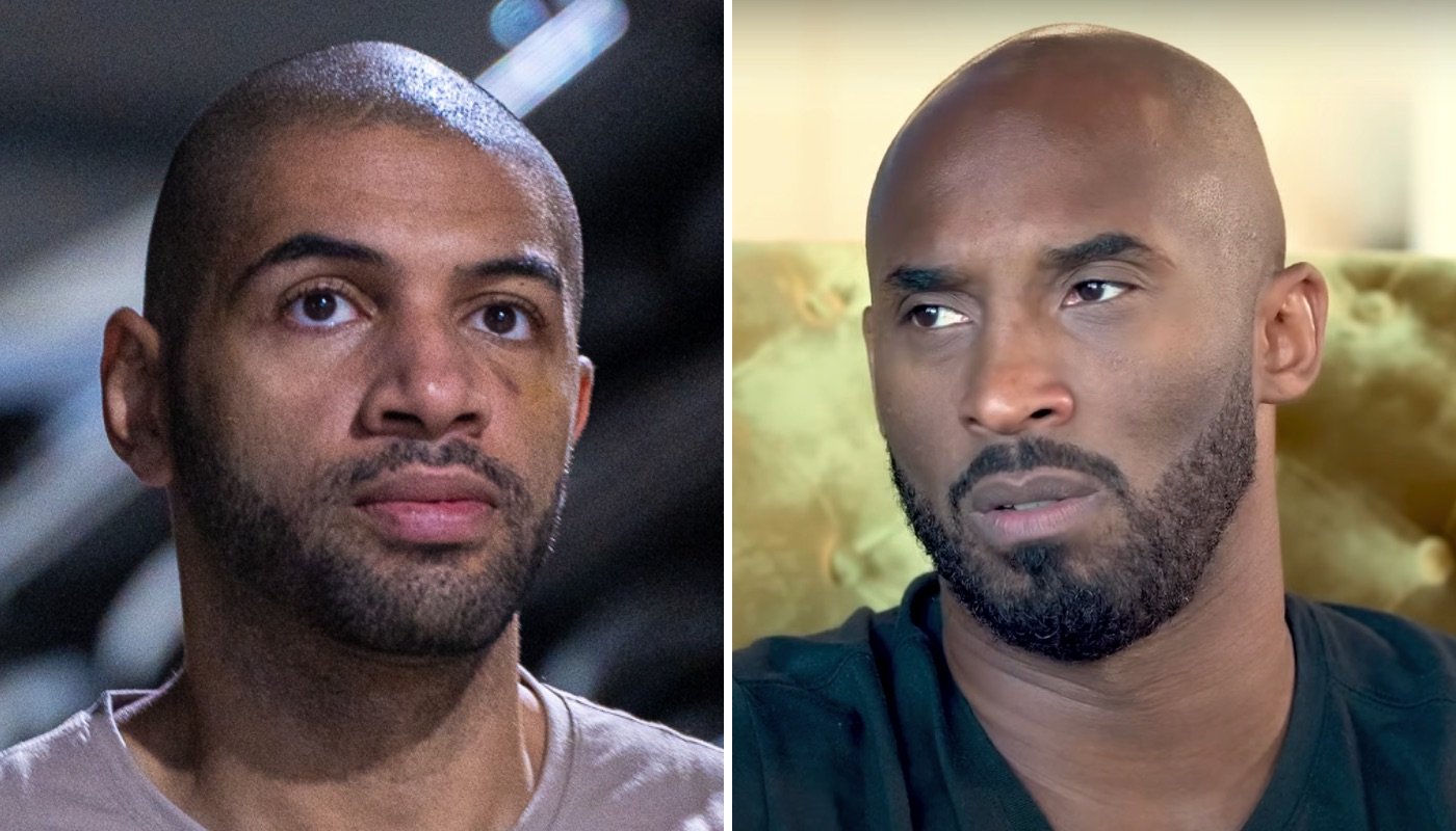 Les joueurs NBA Nicolas Batum (gauche) et Kobe Bryant (droite)