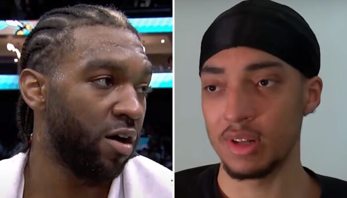 Les joueurs NBA des Chicago Bulls, Patrick Williams (gauche) et Noa Essengue (droite)