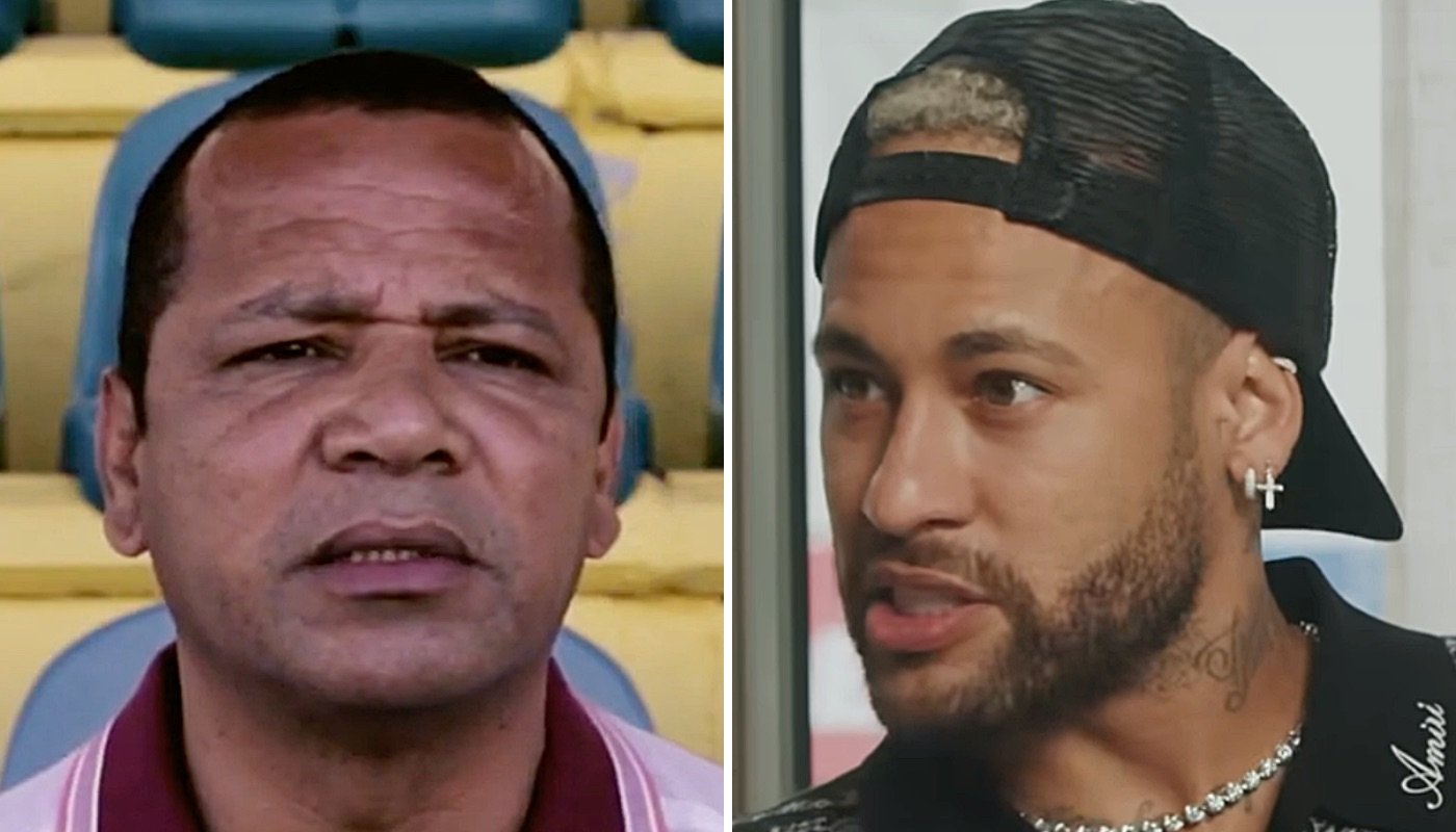 Neymar Sr. (gauche) et son fils, la star du football Neymar Jr. (droite)