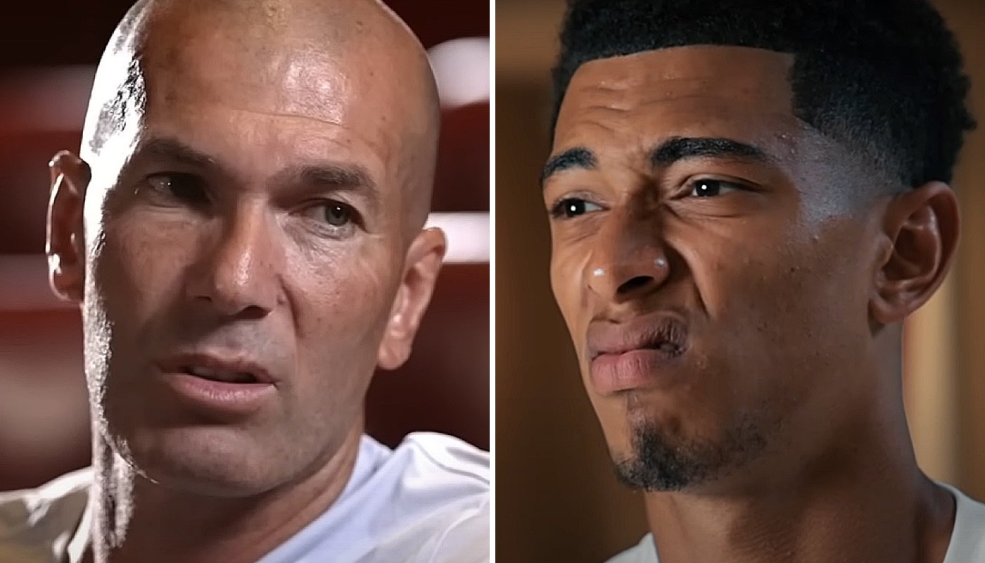 Les stars du football Zinédine Zidane (gauche) et Jude Bellingham (droite)