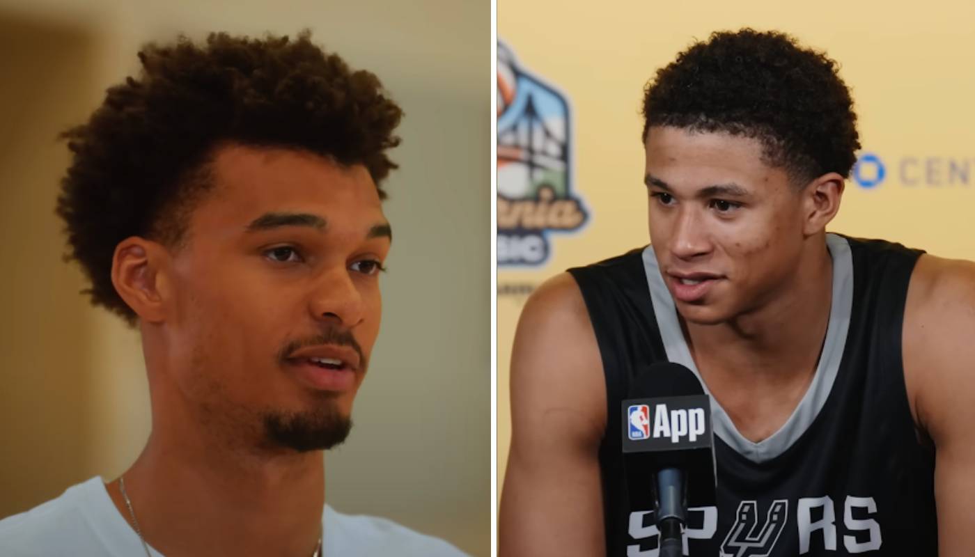 Victor Wembanyama et Carter Bryant, joueur des Spurs