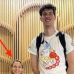La photo choc du géant Olivier Rioux (2m36), totalement démesuré à côté d’une athlète de (1m57) !