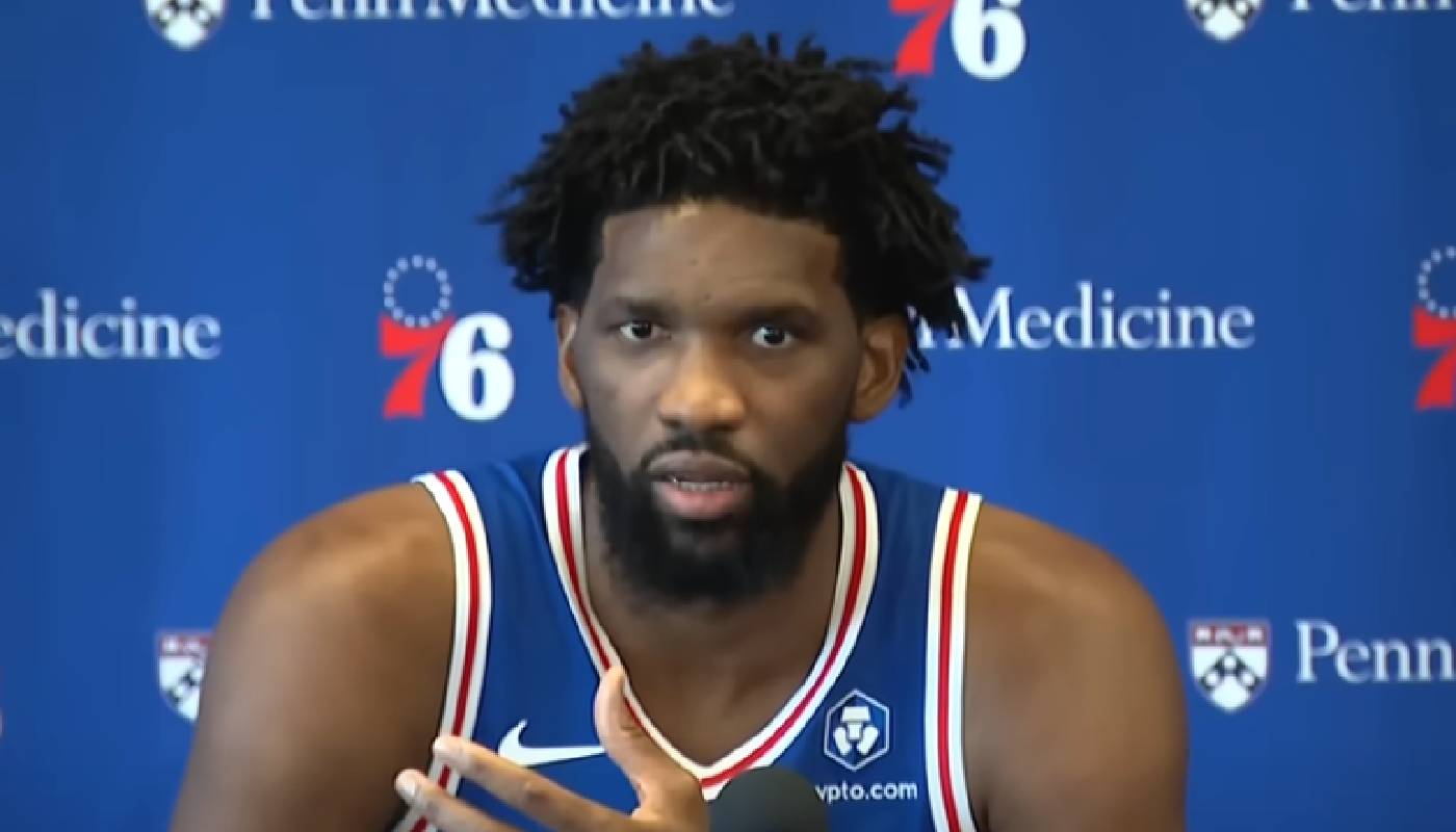 Joel Embiid lors du Media Day des Sixers