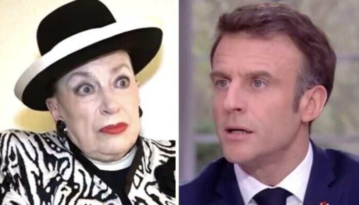 Geneviève de Fontenay et Emmanuel Macron