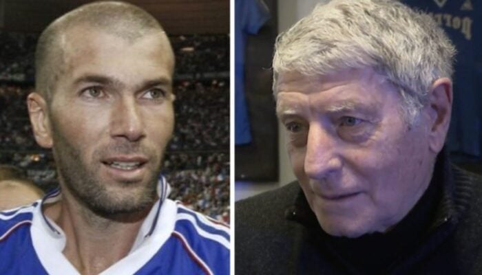 Zinédine Zidane et Jean-Michel Larqué