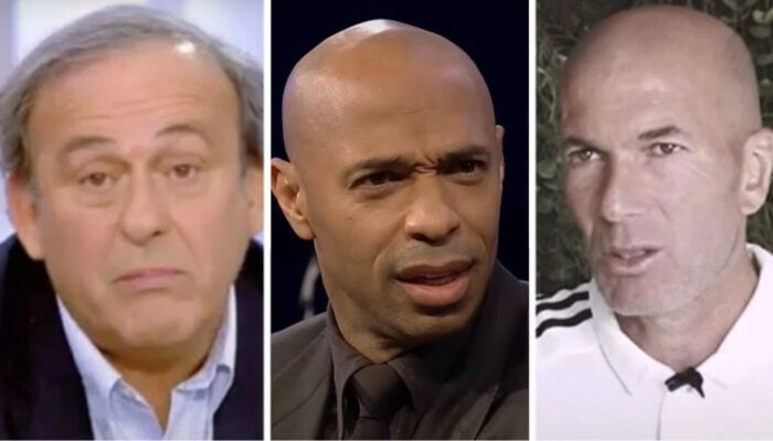 Michel Platini, Thierry Henry, et Zinédine Zidane