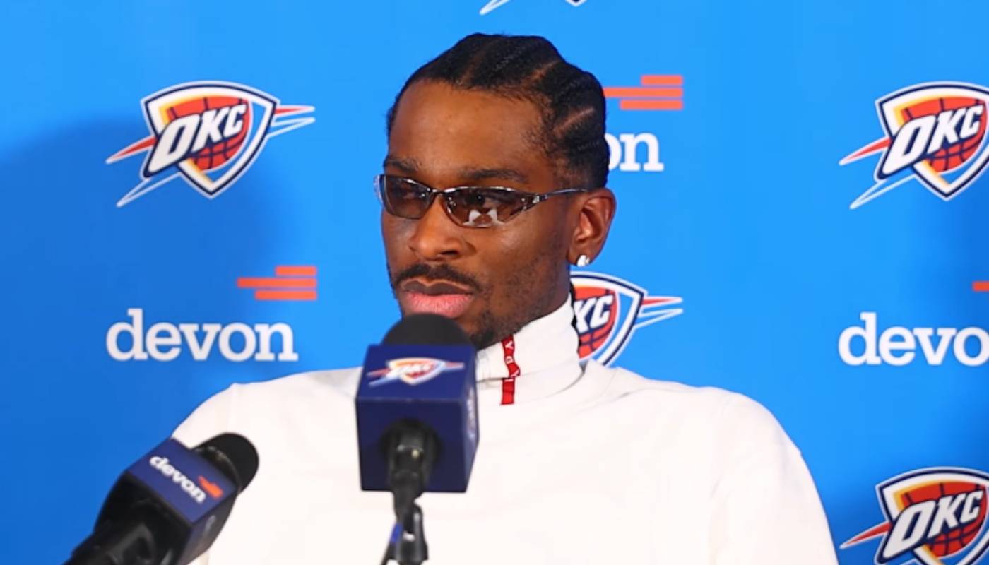 Shai Gilgeous-Alexander en conférence pour le Thunder