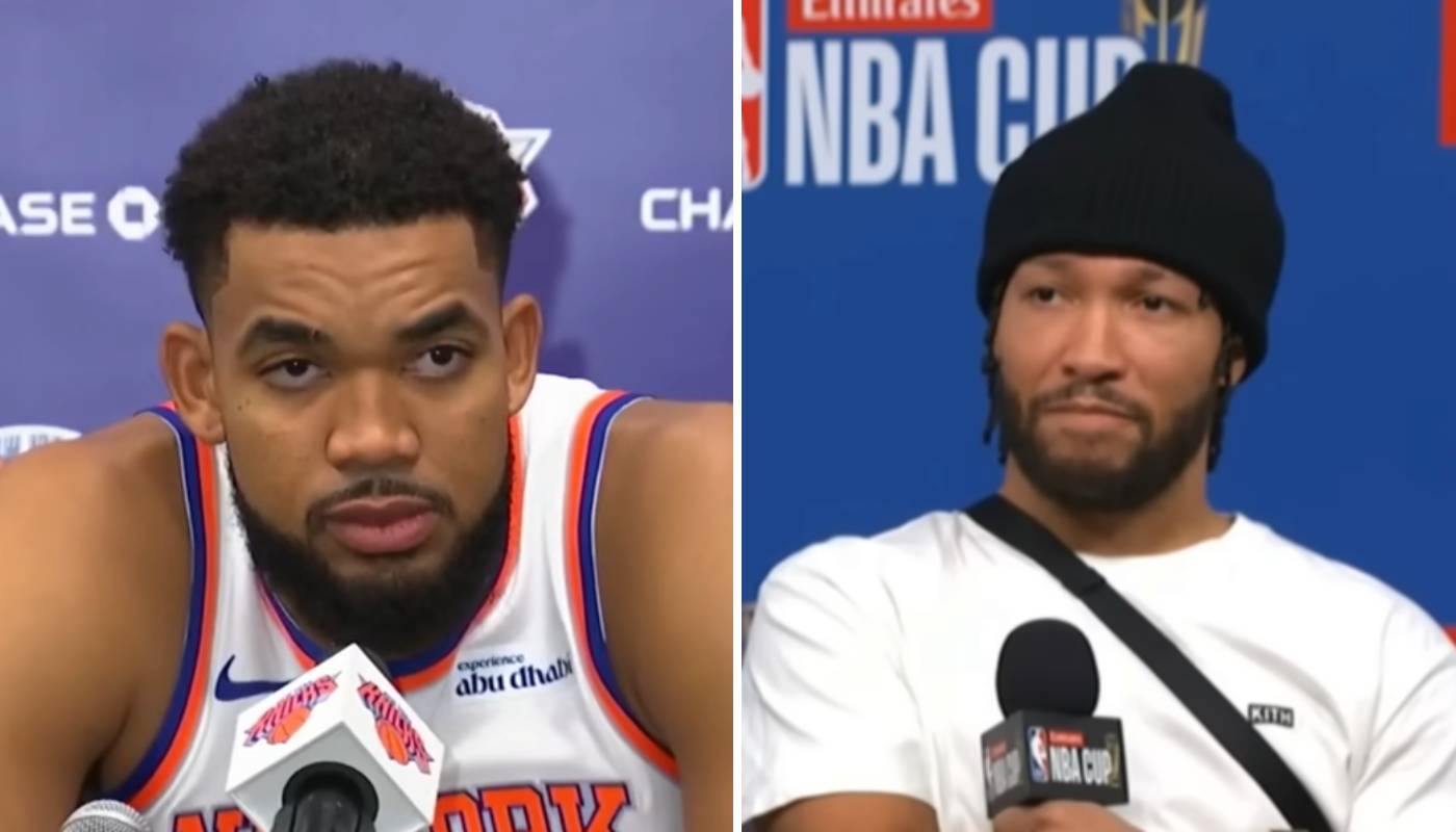 Karl-Anthony Towns et Jalen Brunson en conférence de presse